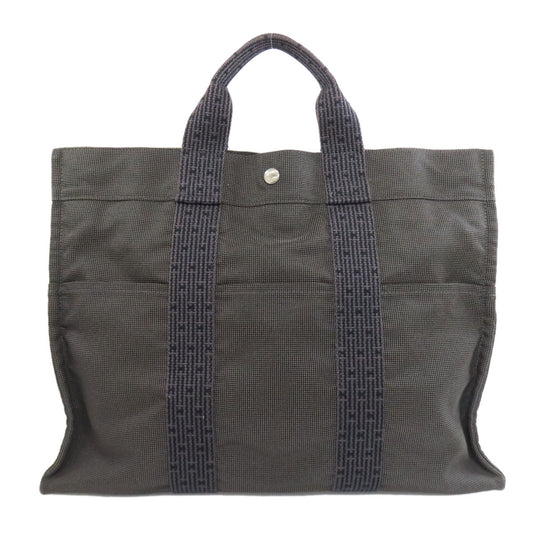 HERMES Tote Bag canvas gray Her LineMM