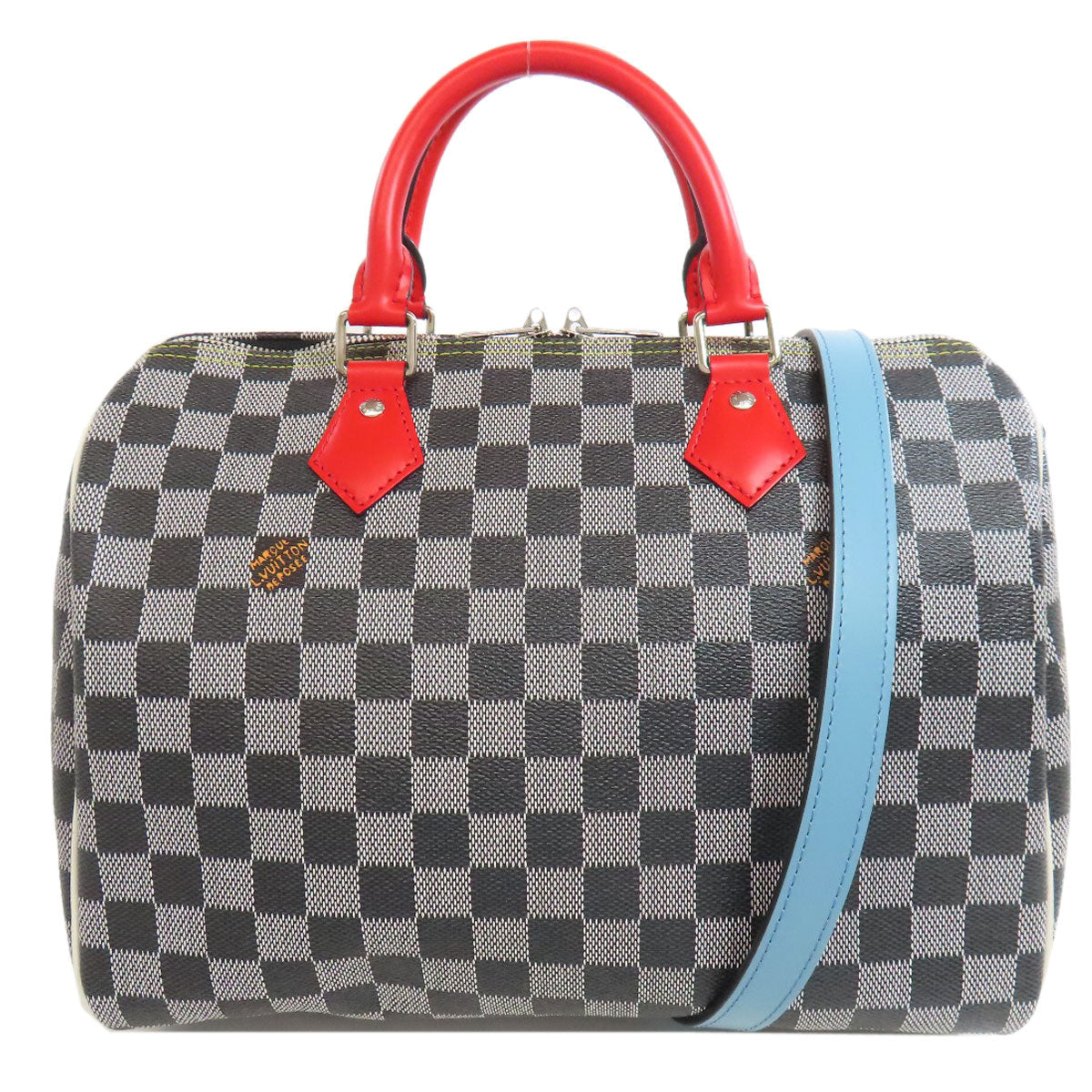 LOUIS VUITTON Boston Duffel bag Damier canvas black bandouliere 30