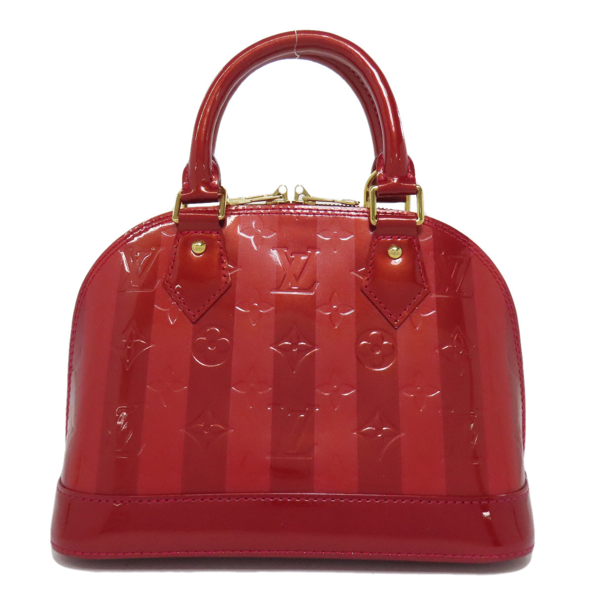LOUIS VUITTON Handbag Vernis Red Alma BB Rayur