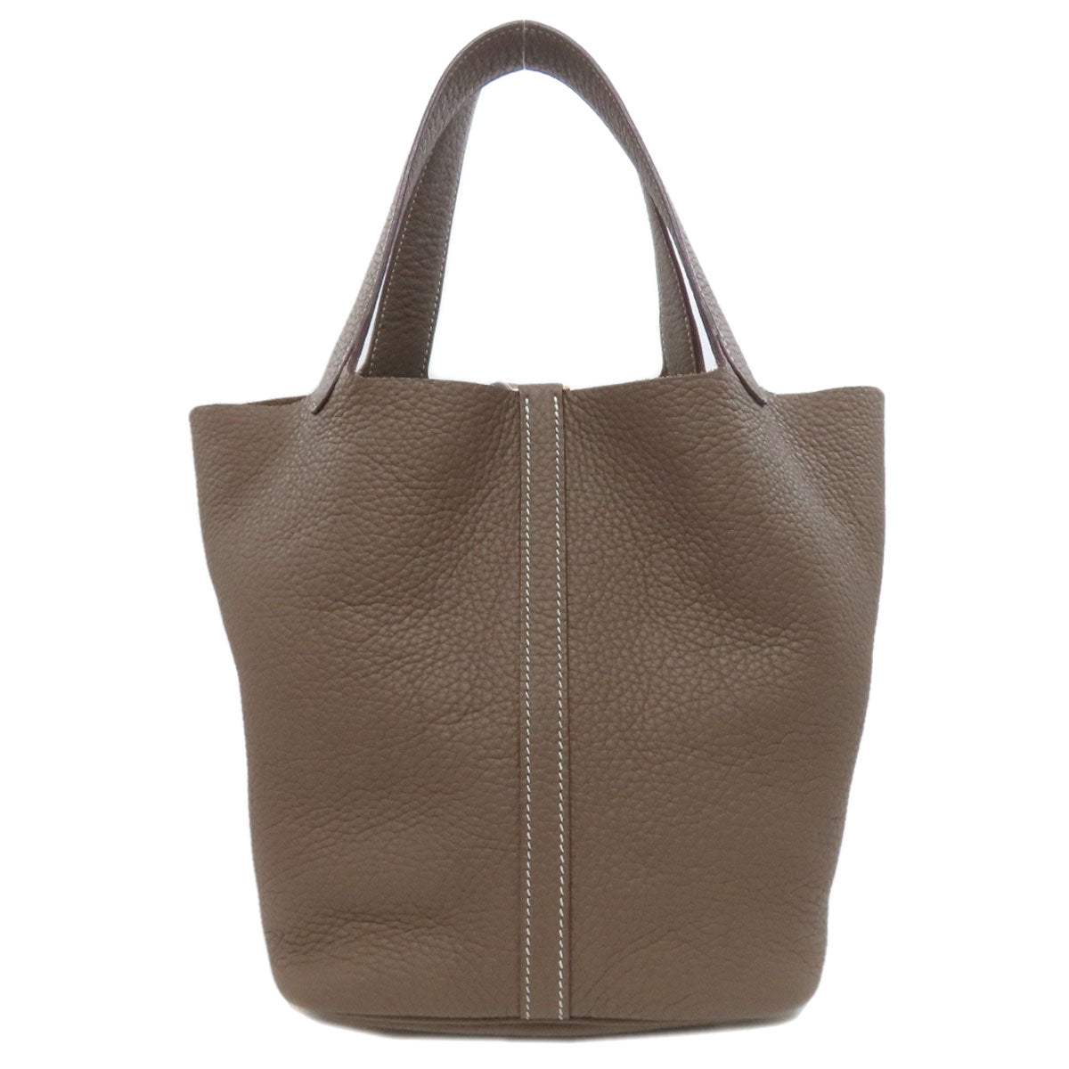 HERMES Handbag Epsom beige Picotin Lock MM Etoupe Gold Metal