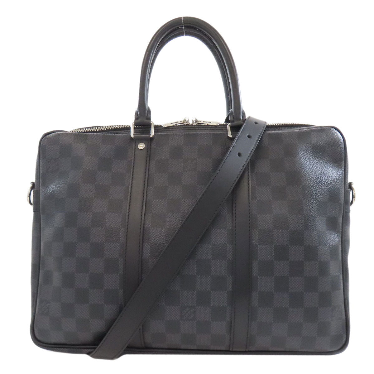 LOUIS VUITTON Business bag Damier canvas gray Porto Documan Voyage PM