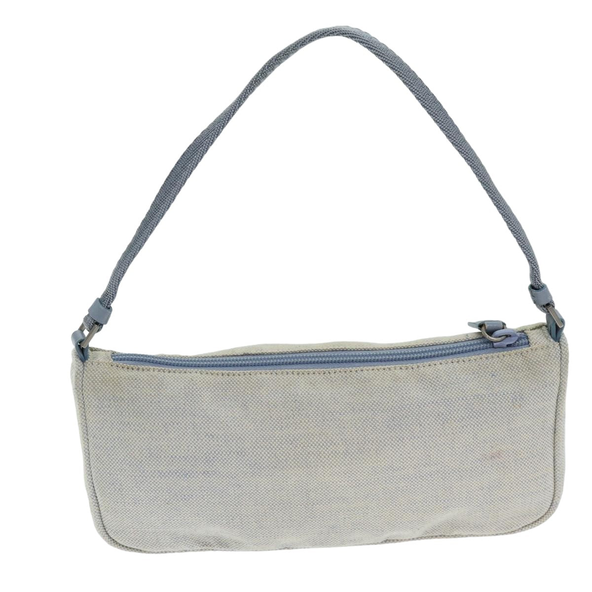 PRADA Accessory Pouch Canvas Light Blue Auth 75801