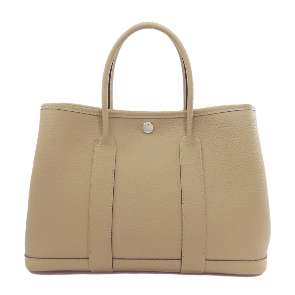 HERMES Handbag Negonda Brown Garden Party PM SilverMetal