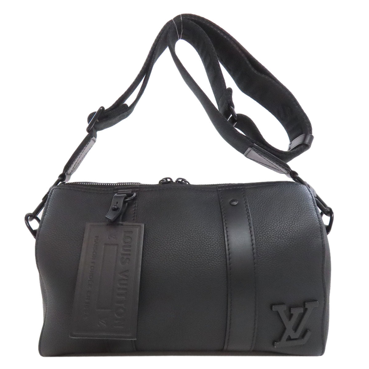 LOUIS VUITTON Shoulder Bag Calfskin black Keepall S Aerogram