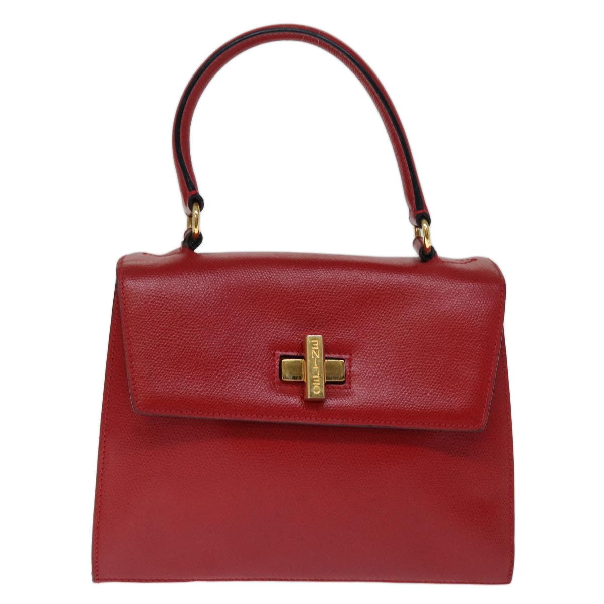 Luxury CELINE Hand Bag Leather 2way Red 75818