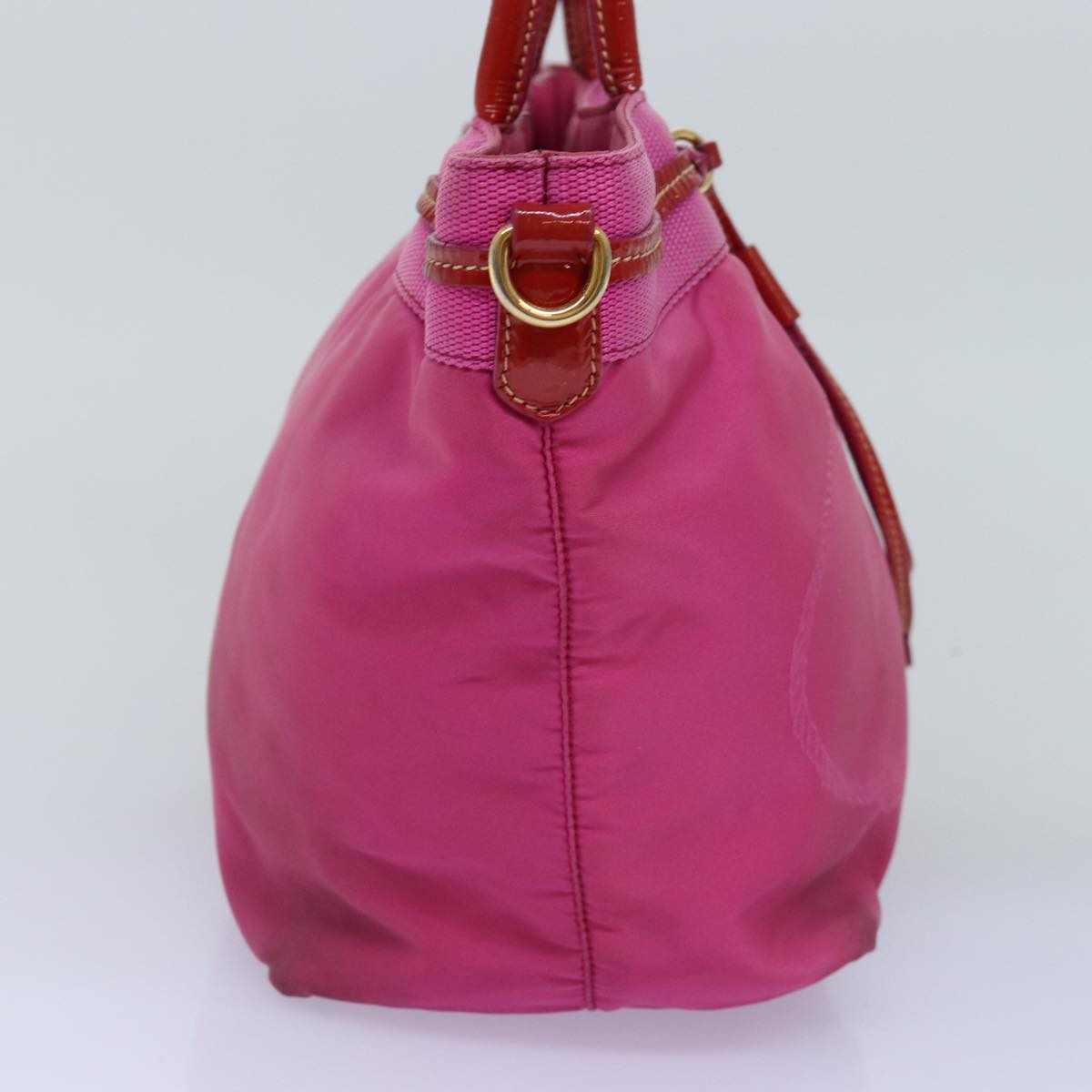 PRADA Hand Bag Nylon Pink Red Auth 75823