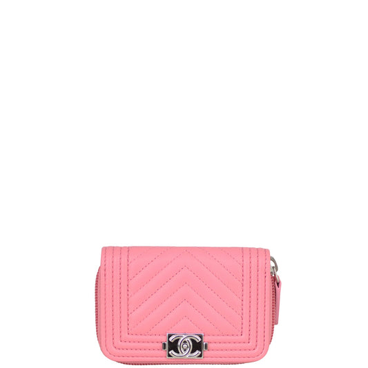 Chanel Boy Chevron Zip Coin Purse