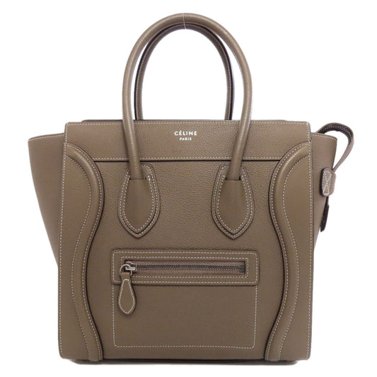 CELINE Tote Bag Calfskin Brown Luggage micro