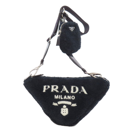PRADA Shoulder Bag 1BH190 Bore black Triangle