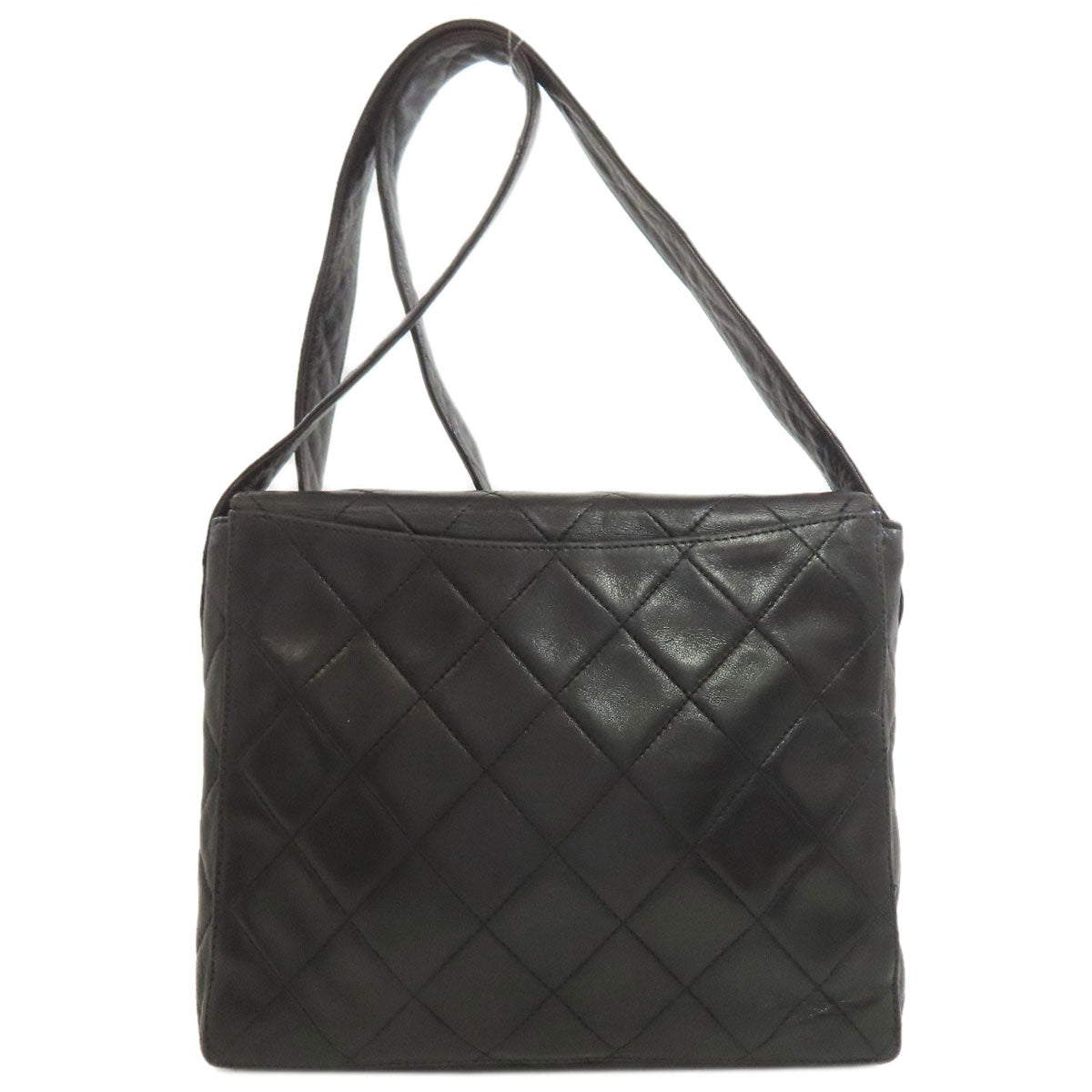 CHANEL Shoulder Bag lambskin black Matelasse COCO Mark Gold Metal