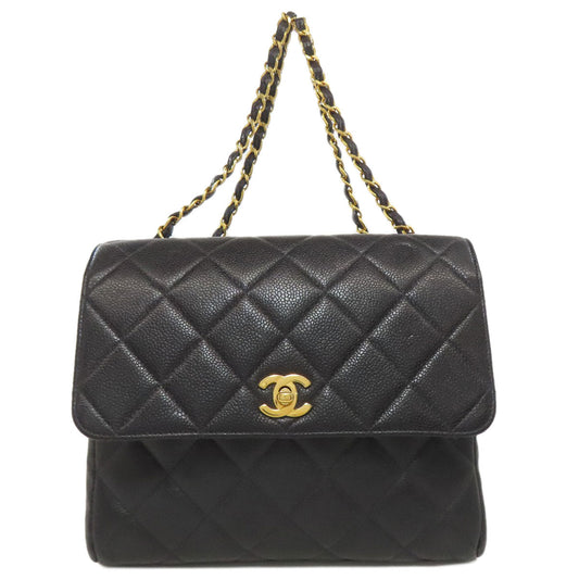 CHANEL Shoulder Bag Grained Calfskin Skin black Matelasse COCO Mark Gold Metal