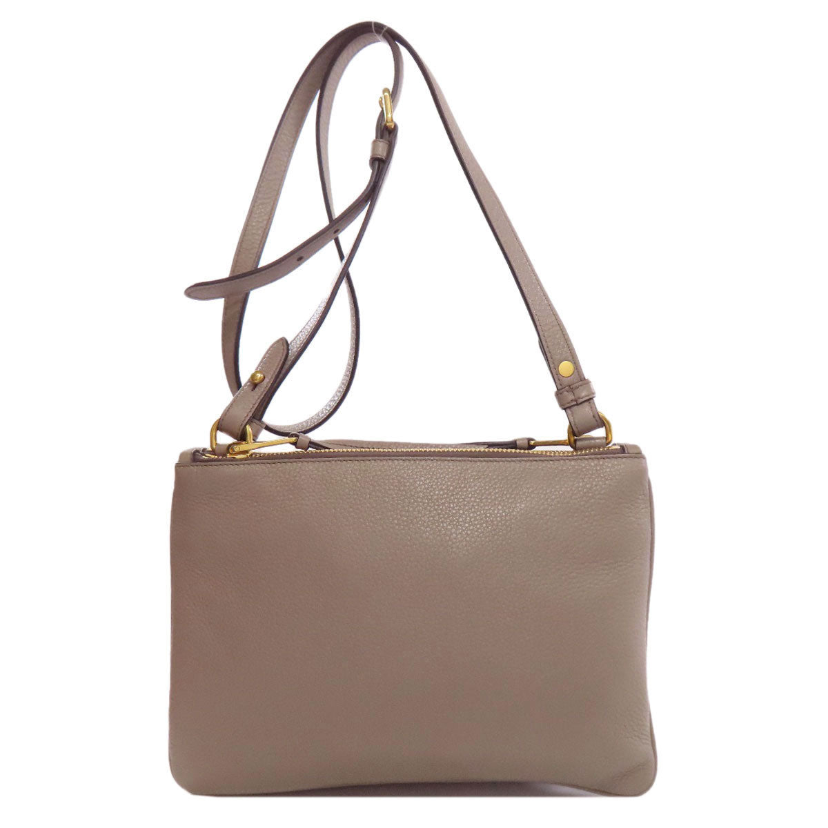 PRADA Shoulder Bag Calfskin gray logo