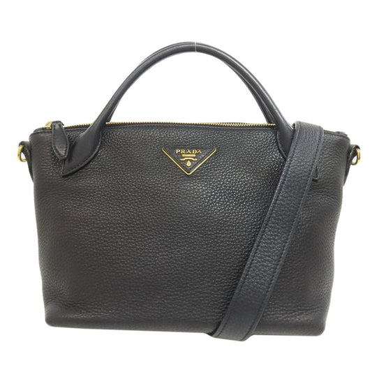 PRADA Handbag Calfskin black 2WAY