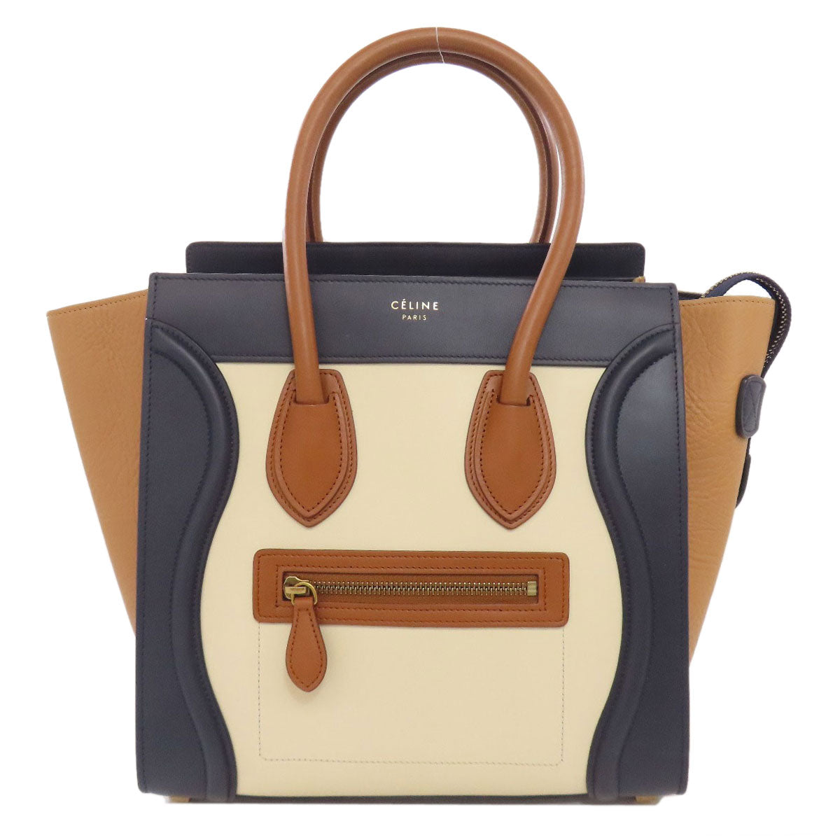 CELINE Tote Bag Calfskin Brown Luggage micro