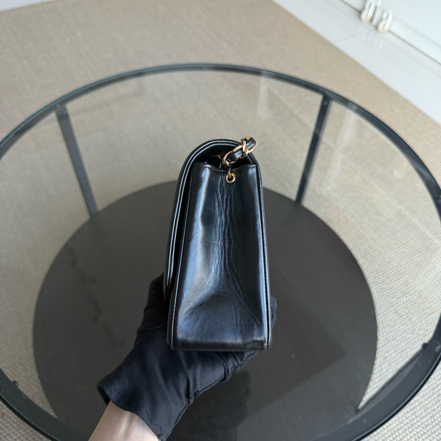 Chanel Diana - 25CM Quilted Lambskin Black Gold Hardware Series 3