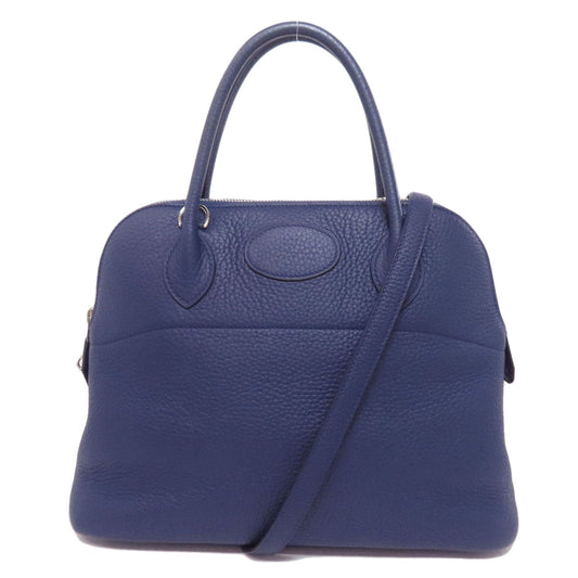 HERMES Handbag Taurillon Clemence blue Bolide 31 SilverMetal