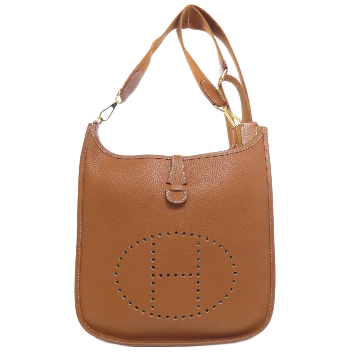 HERMES Shoulder Bag Taurillon Clemence gold Evelyn 3 PM Gold Metal