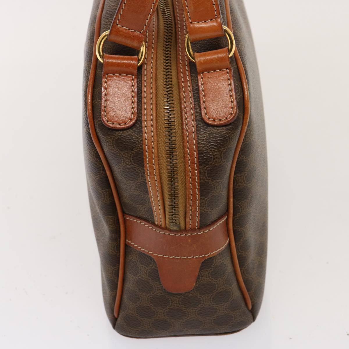 Luxury CELINE Macadam Canvas Hand Bag PVC Brown 76084