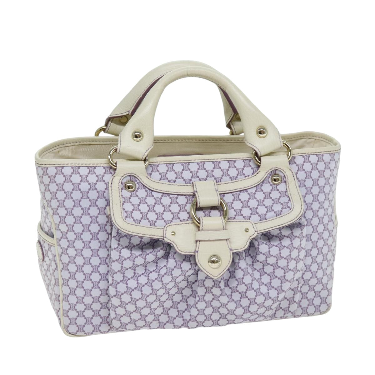 Luxury CELINE Macadam Canvas Tote Bag Purple 76143