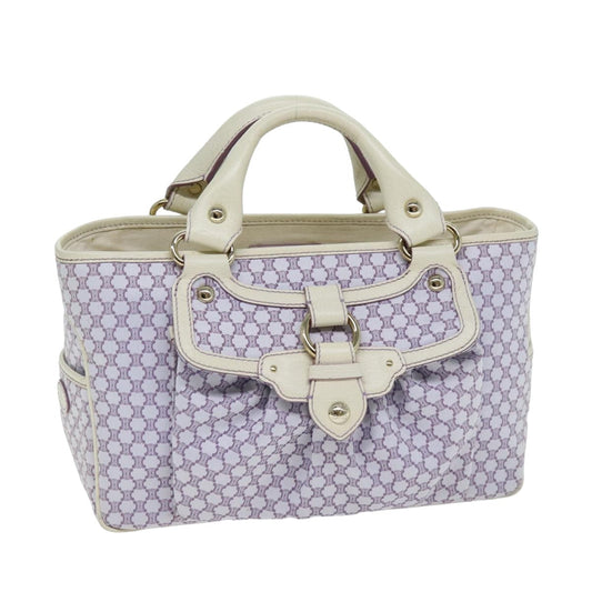 Luxury CELINE Macadam Canvas Tote Bag Purple 76143