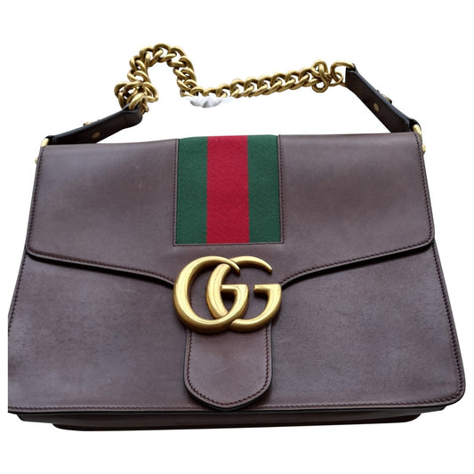 Gucci marmont brown leather handbag