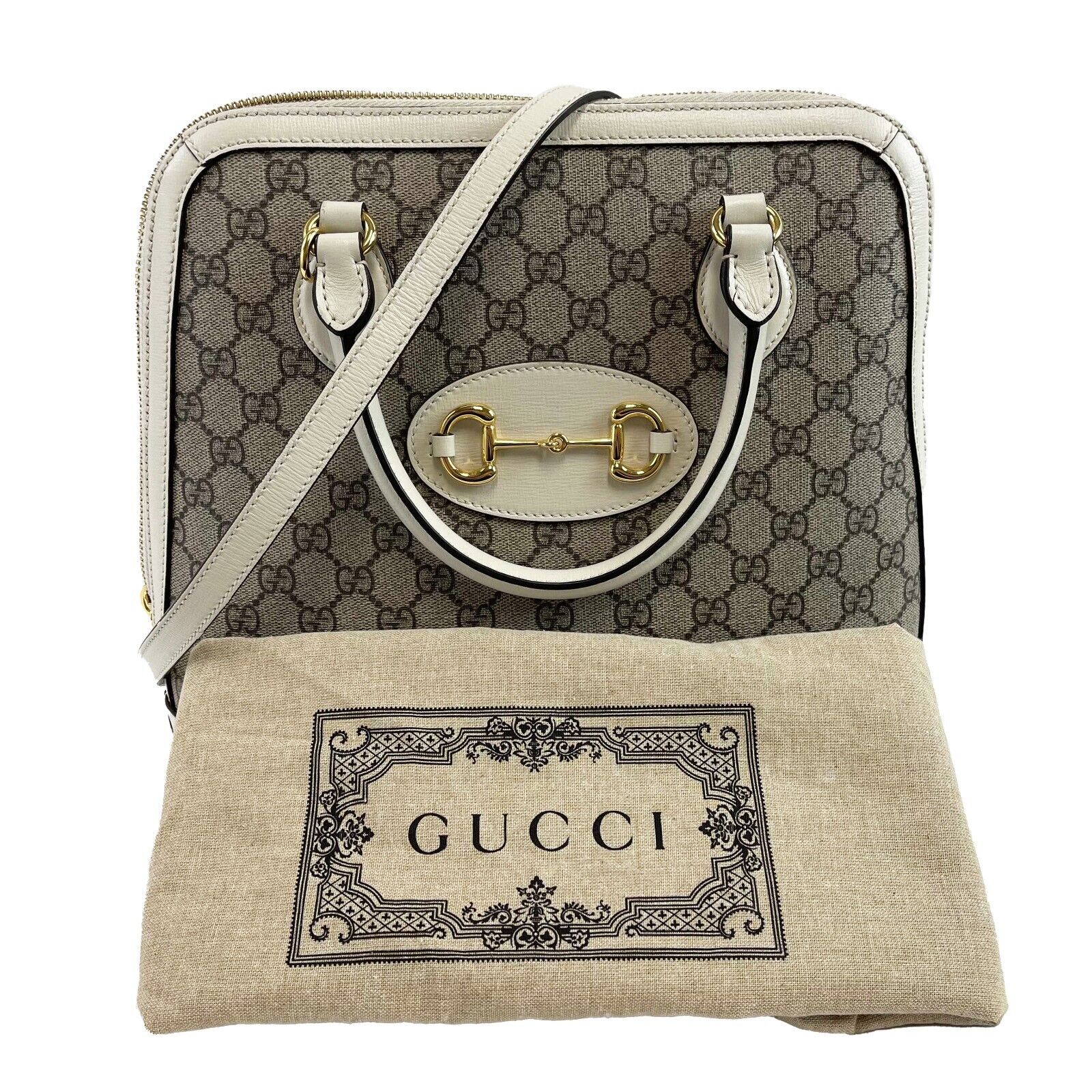 Gucci Monogram Leather Canvas Crossbody