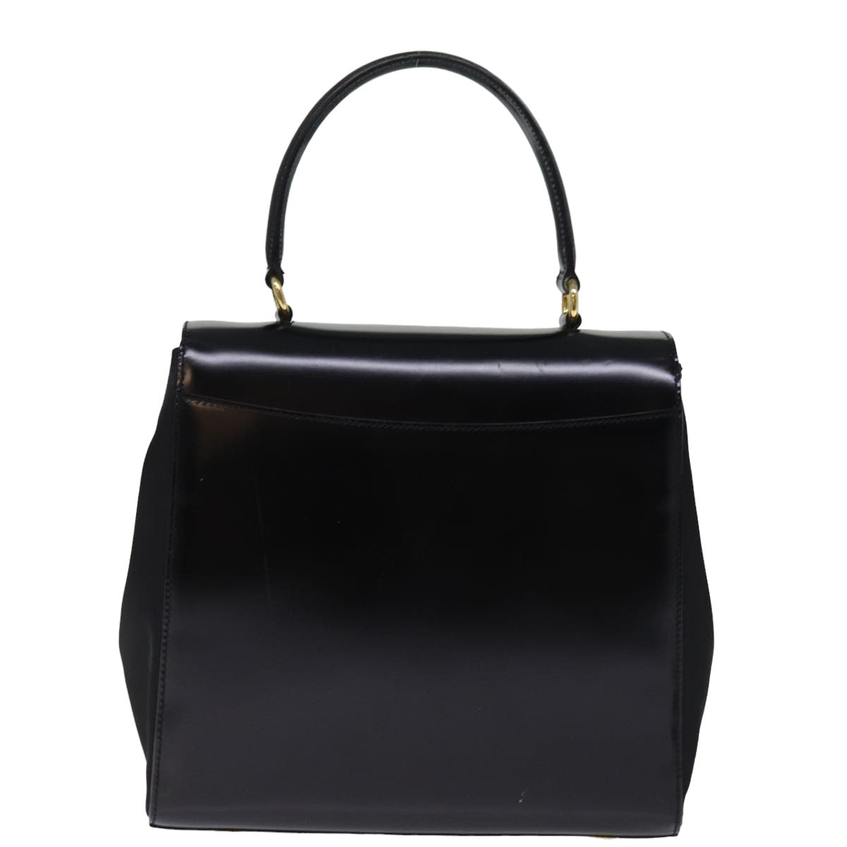 Luxury CELINE Hand Bag Patent leather 2way Black 76412
