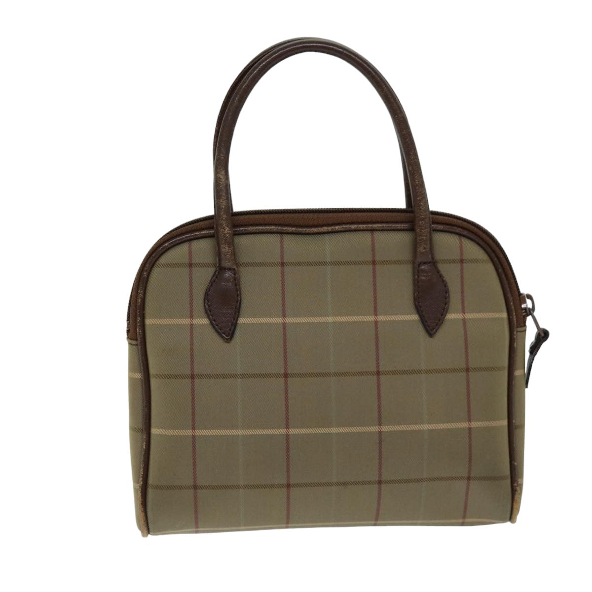 Burberry Nova Check Hand Bag Canvas Beige Auth 76501