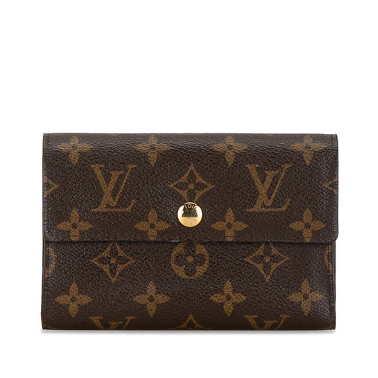 Louis Vuitton Monogram Portefolio Alexandra Three Fold Wallet M60047 Brown PVC Louis Vuitton