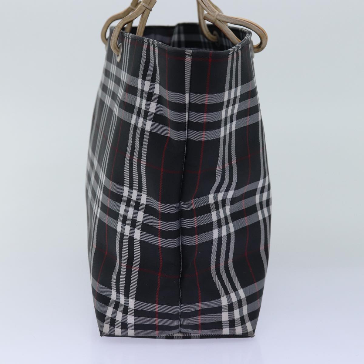 Burberry Nova Check Hand Bag Nylon Black Auth 76571
