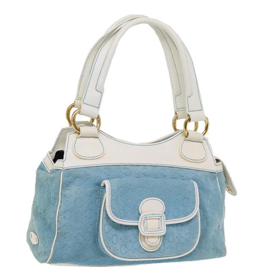 Luxury CELINE C Macadam Canvas Hand Bag Blue 76997
