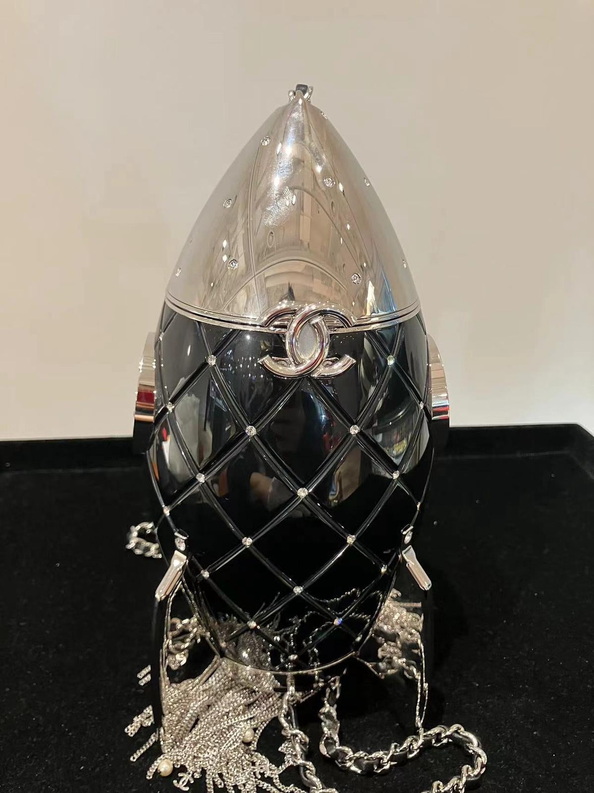 Chanel Limited Edition Plexiglass Crystal Rocket Ship MinaudiÃ¨re Clutch Black 2017