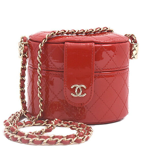 Chanel Patent Leather MatelassÃ© Mini Chain Vanity Shoulder Bag AP1573