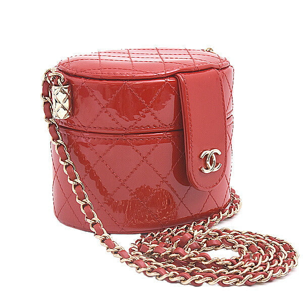 Chanel Patent Leather MatelassÃ© Mini Chain Vanity Shoulder Bag AP1573