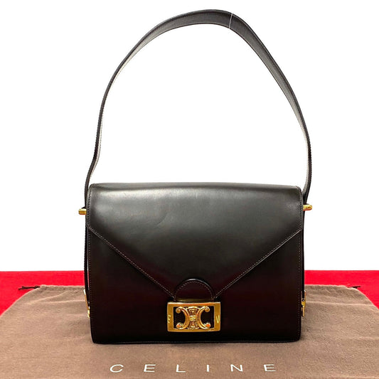 CELINE Shoulder Bag leather Brown Women