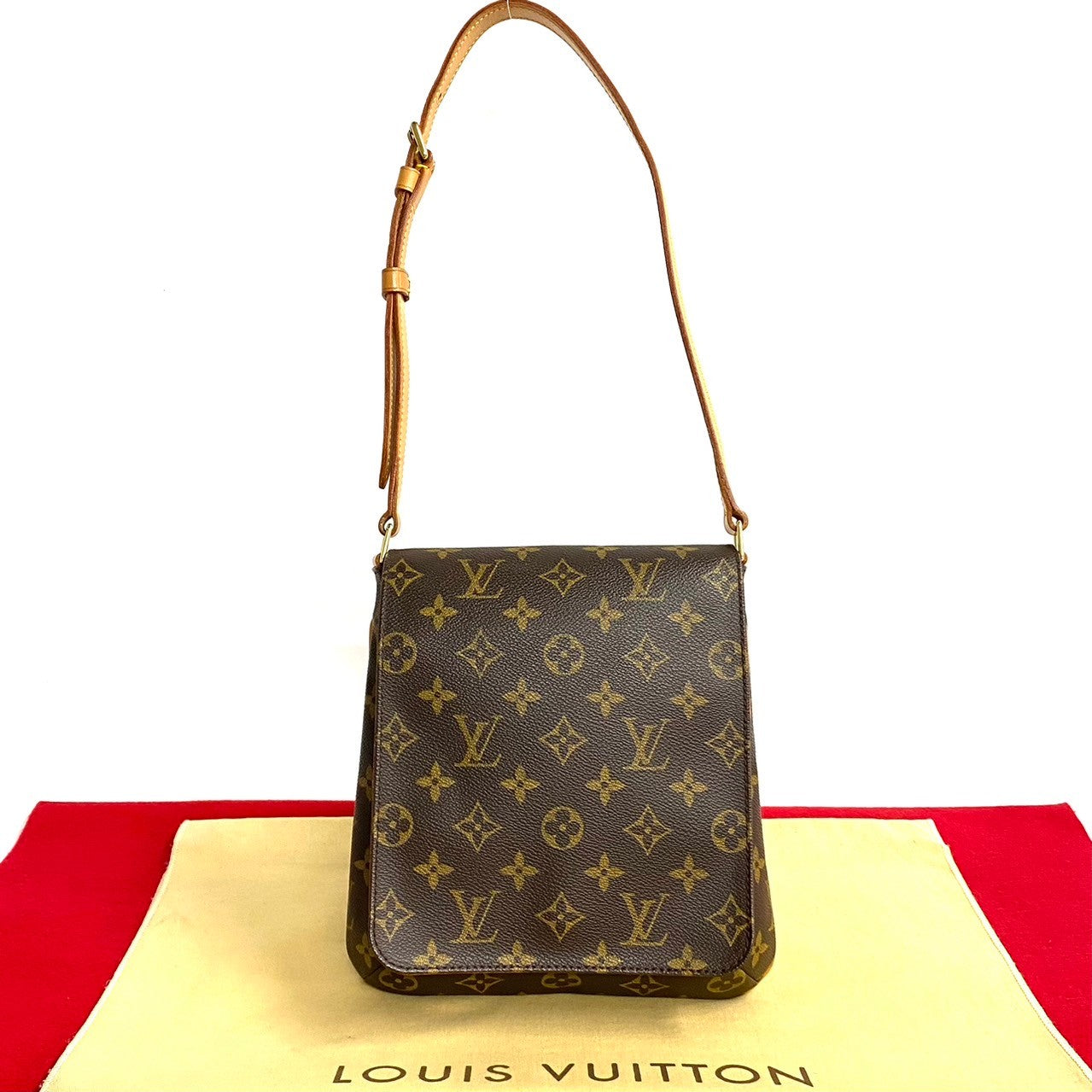 LOUIS VUITTON Shoulder Bag Leather, PVC Brown Monogram Musette salsa short mens(Unisex)
