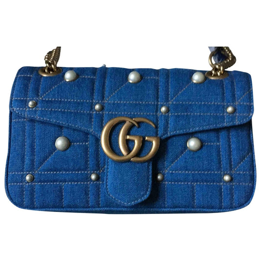 Gucci marmont blue denim - jeans handbag