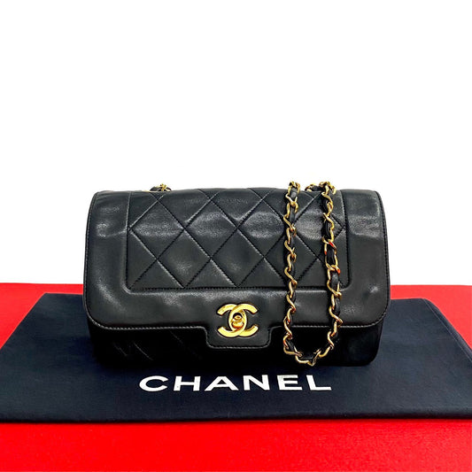 CHANEL Shoulder Bag lambskin black COCO Mark Matrasse Women