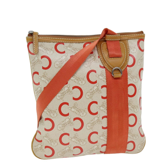 Luxury CELINE C Macadam Canvas Shoulder Bag Orange 77327