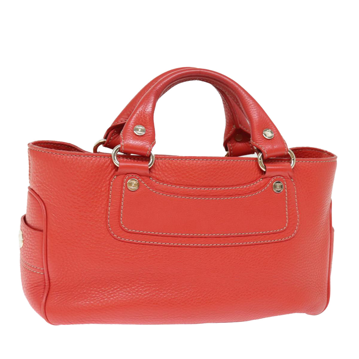 Luxury CELINE Hand Bag Leather Red 77382