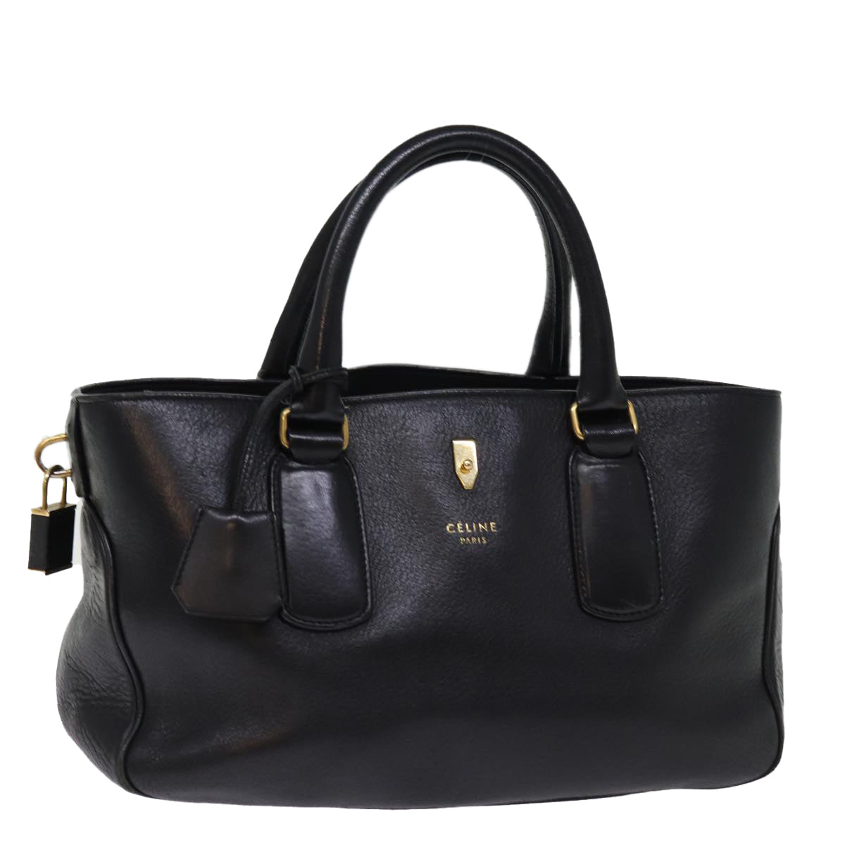 Luxury CELINE Hand Bag Leather Black 77383