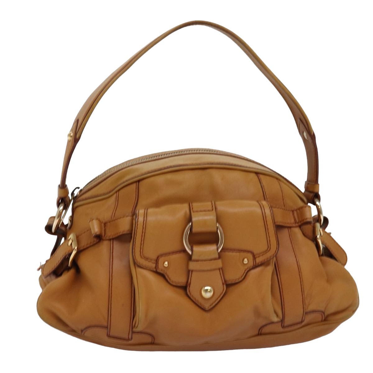 Luxury CELINE Shoulder Bag Leather Brown 77389