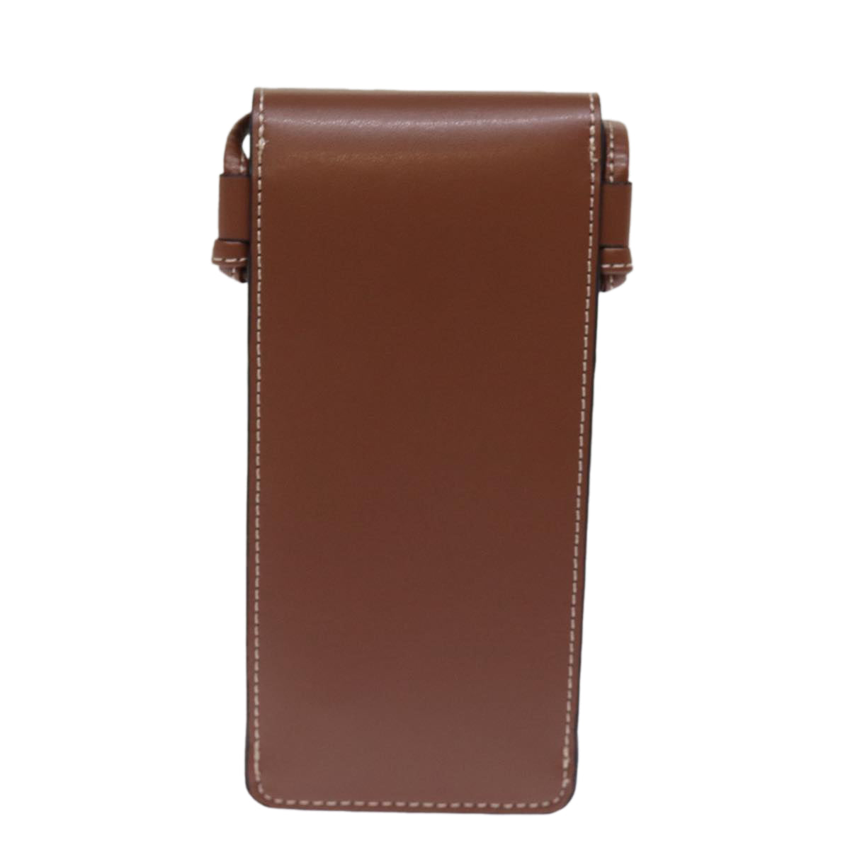 Luxury CELINE Shoulder Pouch Leather Brown 77443