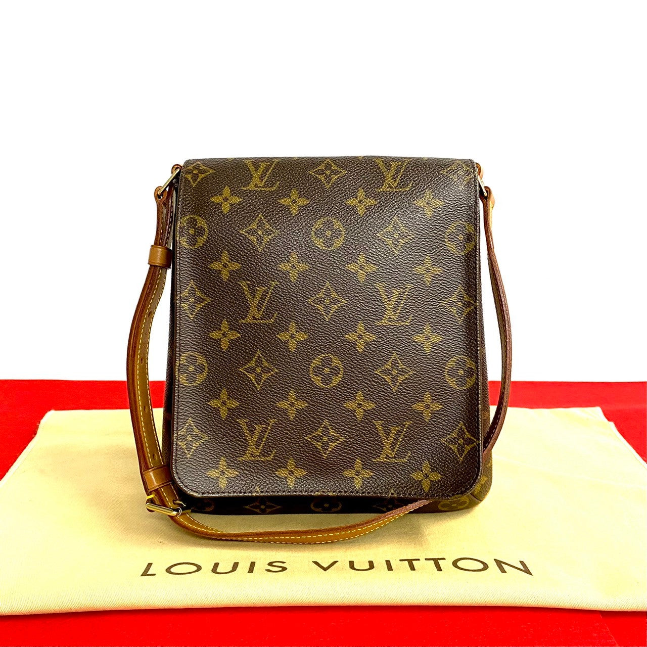 LOUIS VUITTON Shoulder Bag Leather, PVC Brown Monogram Musette Salsa Women
