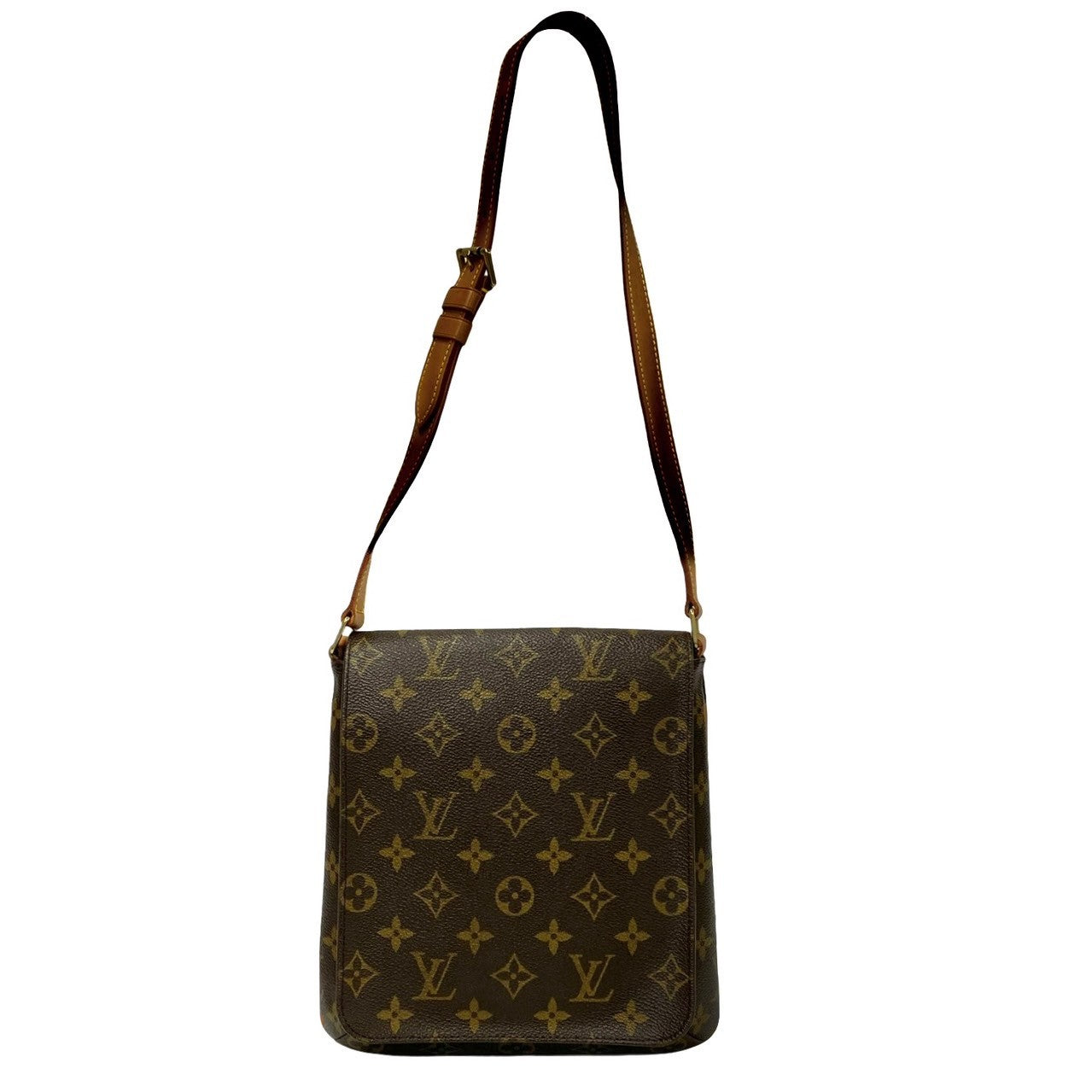 LOUIS VUITTON Shoulder Bag Leather, PVC Brown Monogram Musette Salsa Women