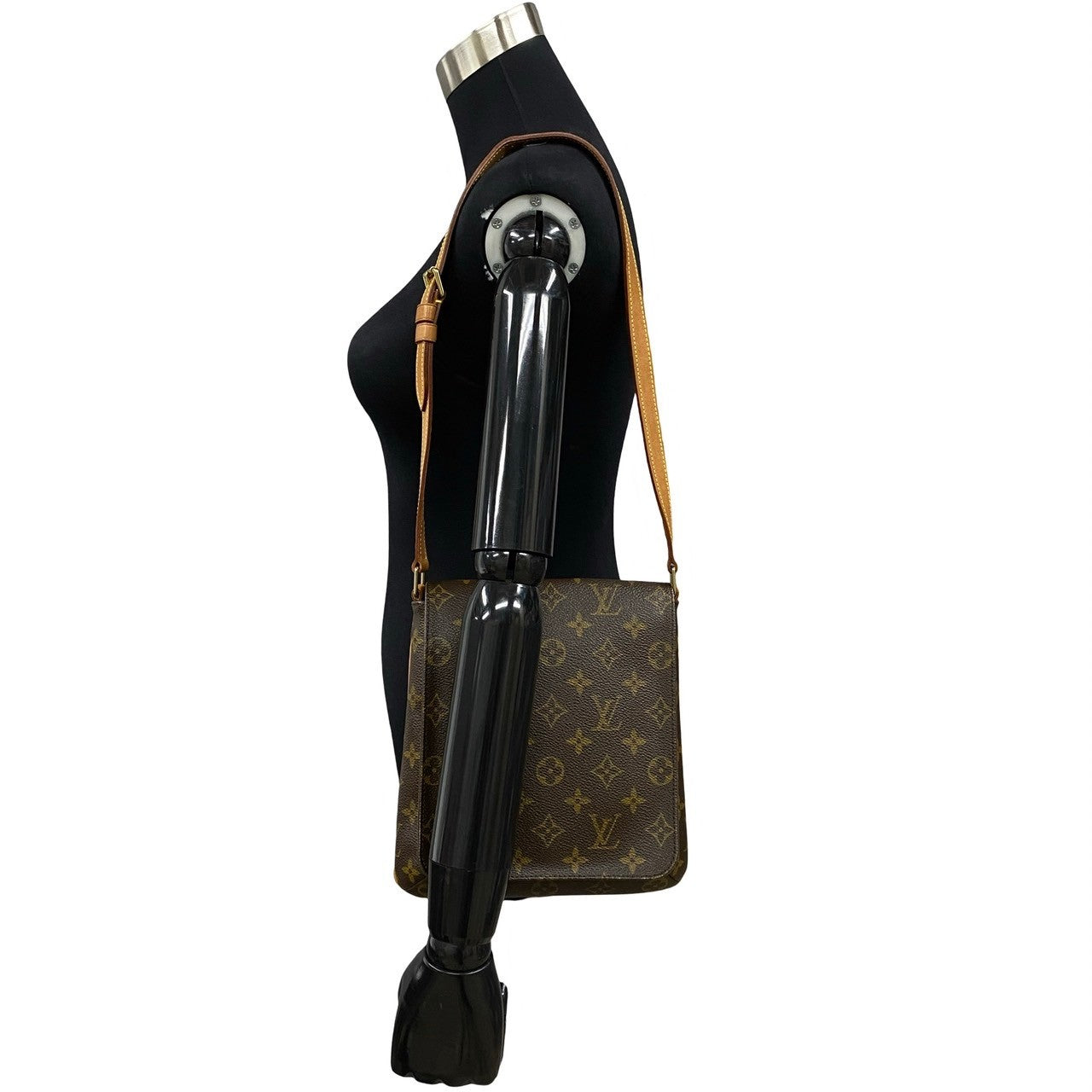 LOUIS VUITTON Shoulder Bag Leather, PVC Brown Monogram Musette Salsa Women
