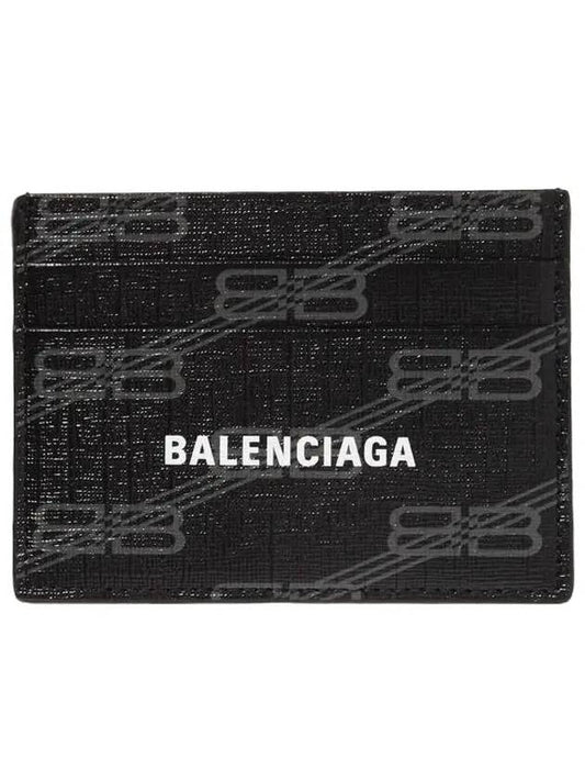 Luxury Balenciaga Trending 2026 BB Monogram Card Wallet Black