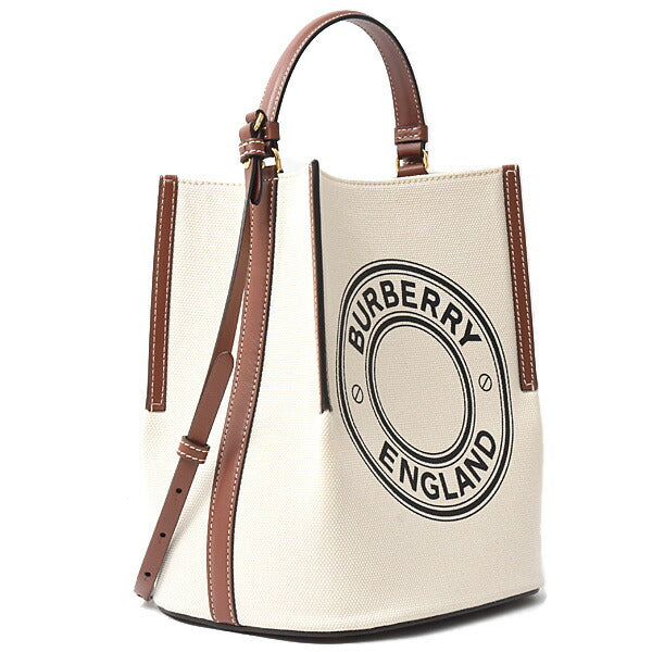 Burberry Cotton Canvas×Calf Leather Pekey Bucket Bag Shoulder Bag