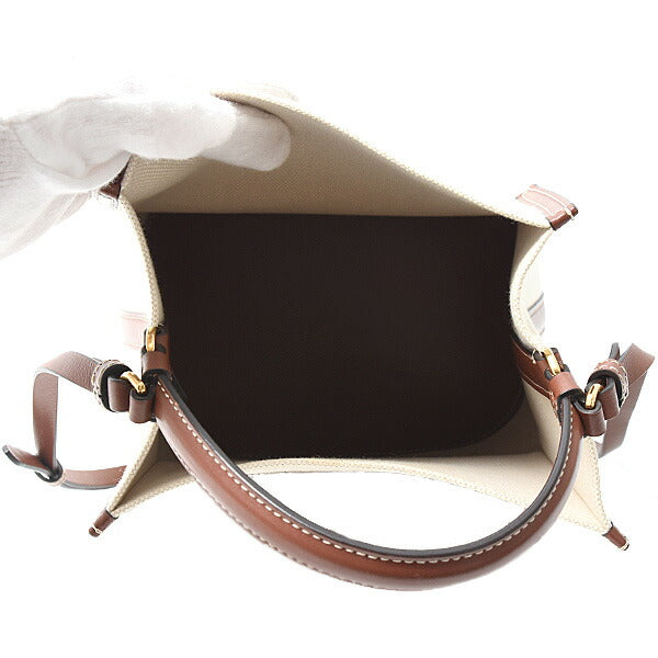 Burberry Cotton Canvas×Calf Leather Pekey Bucket Bag Shoulder Bag