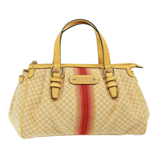 Luxury CELINE Macadam Canvas Hand Bag Beige 77703